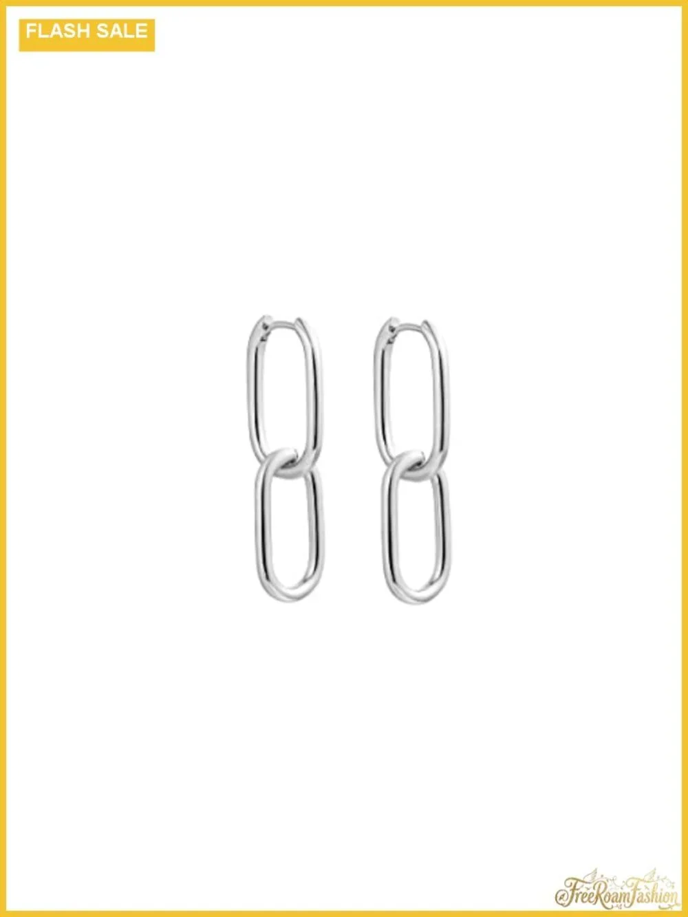 14K Gold Plated Paperclip Huggie Hoop Earrings Chunky Chain Link Earrings for